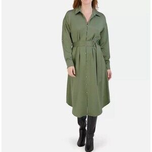 French Connection Size XXL Women's Long Shirt Dress Olive NWT